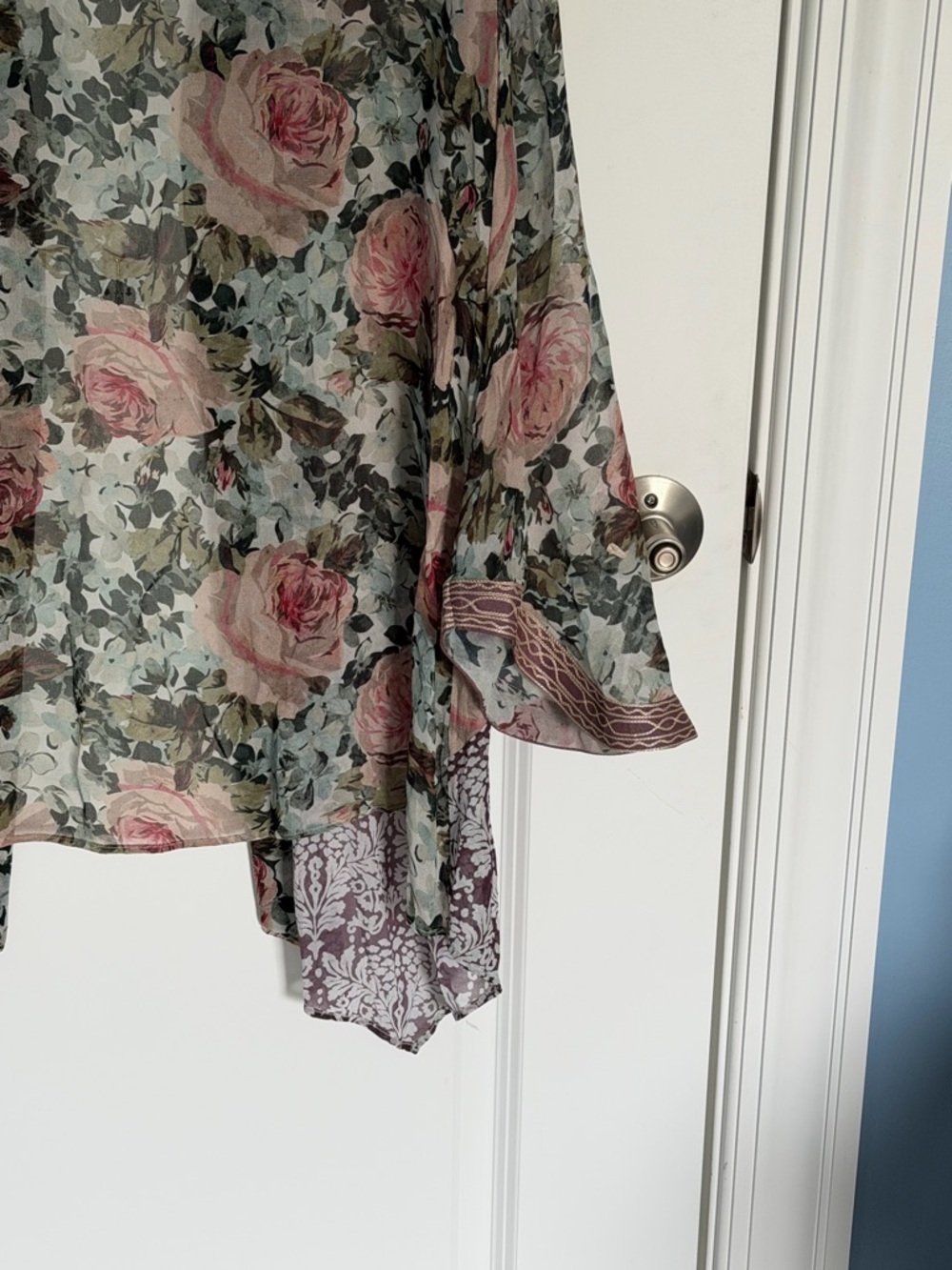 Soft Surroundings Embroidered Floral Sheer Kimono Topper Size Large 54996 - Picture 12 of 15